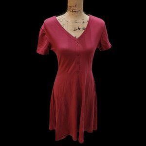 Moyabo A Line Dress Womn SZ Small NWT Casual Everyday Fall V Neck Button Capsule